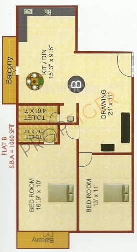 Avee Sree Nedhi (2BHK+2T (1,060 sq ft) 1060 sq ft)