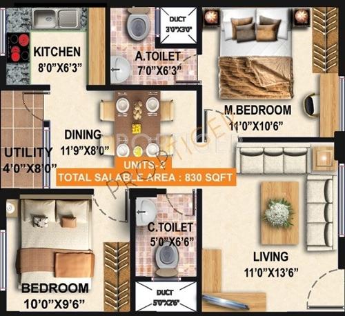 Sai Sai Sunshine (2BHK+2T (830 sq ft) 830 sq ft) Sai Sai Sunshine (2BHK+2T (830 sq ft) 830 sq ft)