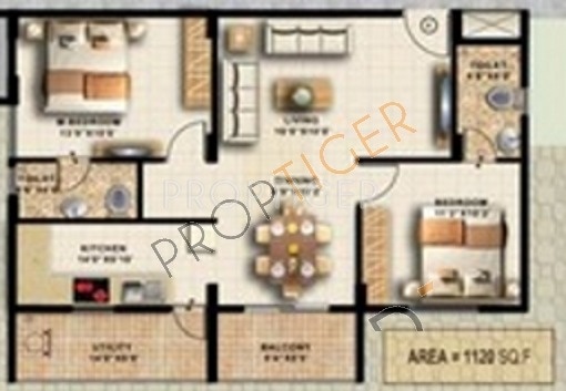 Adithi Evora (2BHK+2T (1,120 sq ft) 1120 sq ft)