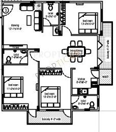Paras Paras Manyata Phase1 (3BHK+3T (1,482 sq ft) 1482 sq ft)