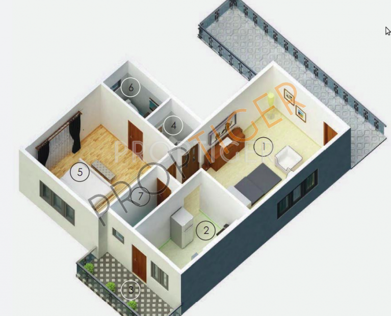 Comfort Comfort Dynasty (1BHK+1T (835 sq ft) + Pooja Room 835 sq ft)