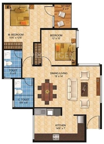 Nandi Citadel (2BHK+2T (1,050 sq ft) 1050 sq ft)