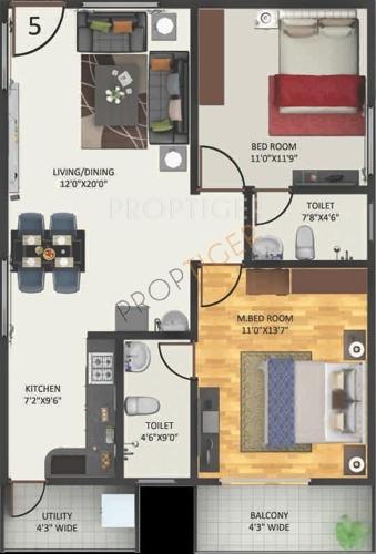 Anand Aster (2BHK+2T (1,150 sq ft) 1150 sq ft)