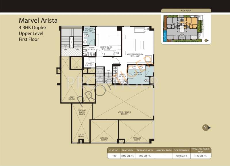 Marvel Arista (4BHK+4T (4,110 sq ft)   Servant Room 4110 sq ft)