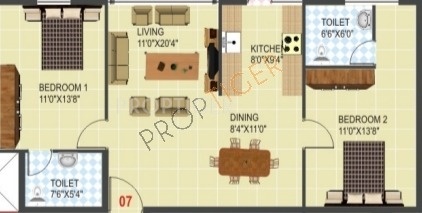 Innovative Timberleaf (2BHK+2T (1,175 sq ft) 1175 sq ft)