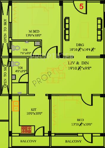 BR Ambika Avenue (2BHK+2T (1,192 sq ft) 1192 sq ft)
