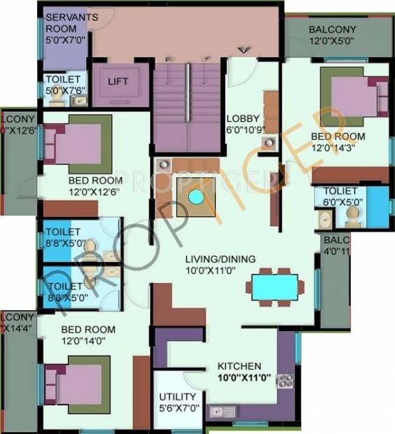 JJC Lake Vihar II (3BHK+4T (2,314 sq ft)   Servant Room 2314 sq ft)