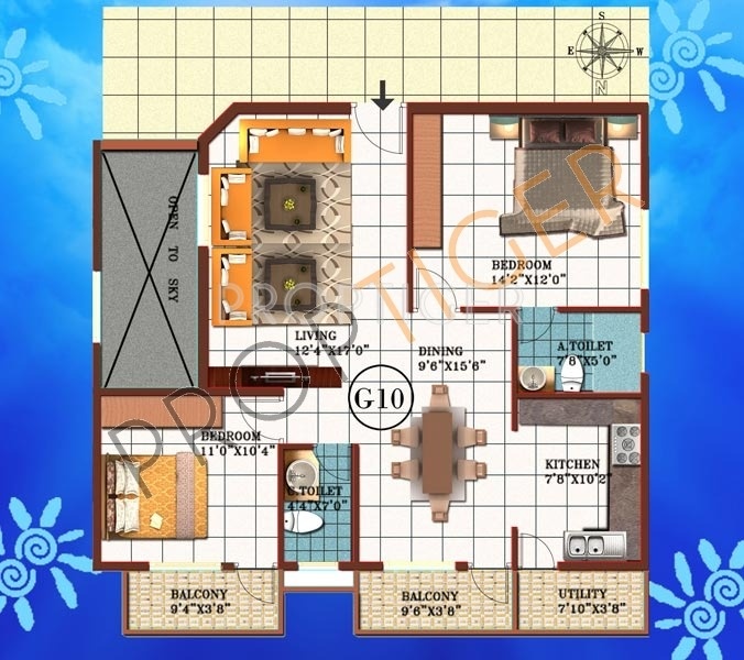 Sahasra Pride (2BHK+2T (1,118 sq ft) 1118 sq ft)