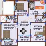 Mahaveer Willow Annex (2BHK+2T (1,119 sq ft) 1119 sq ft) Mahaveer Willow Annex (2BHK+2T (1,119 sq ft) 1119 sq ft)