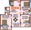 Mahaveer Willow Annex (2BHK+2T (1,132 sq ft) 1132 sq ft)