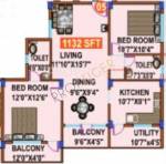 Mahaveer Willow Annex (2BHK+2T (1,132 sq ft) 1132 sq ft) Mahaveer Willow Annex (2BHK+2T (1,132 sq ft) 1132 sq ft)