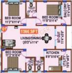 Mahaveer Willow Annex (3BHK+3T (1,366 sq ft) 1366 sq ft) Mahaveer Willow Annex (3BHK+3T (1,366 sq ft) 1366 sq ft)