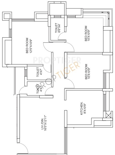 Runwal Garden City (3BHK+3T (1,335 sq ft) 1335 sq ft)