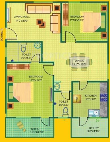 Janapriya Greenwood (2BHK+2T (1,055 sq ft) 1055 sq ft) Janapriya Greenwood (2BHK+2T (1,055 sq ft) 1055 sq ft)