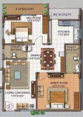 Mana Placido (2BHK+2T (1,125 sq ft) 1125 sq ft)