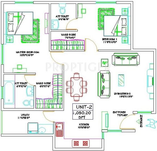 Honeycomb Silver Wood Enclave (2BHK+2T (1,050 sq ft) 1050.2 sq ft)