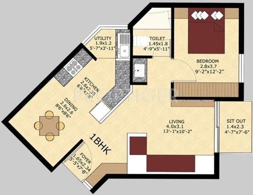SJR Fiesta Homes (1BHK+1T (740 sq ft) 740 sq ft) SJR Fiesta Homes (1BHK+1T (740 sq ft) 740 sq ft)