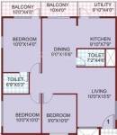 SLS Sunflower (3BHK+2T (1,285 sq ft) 1285 sq ft)