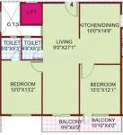 SLS Sunflower (2BHK+2T (1,070 sq ft) 1070 sq ft)