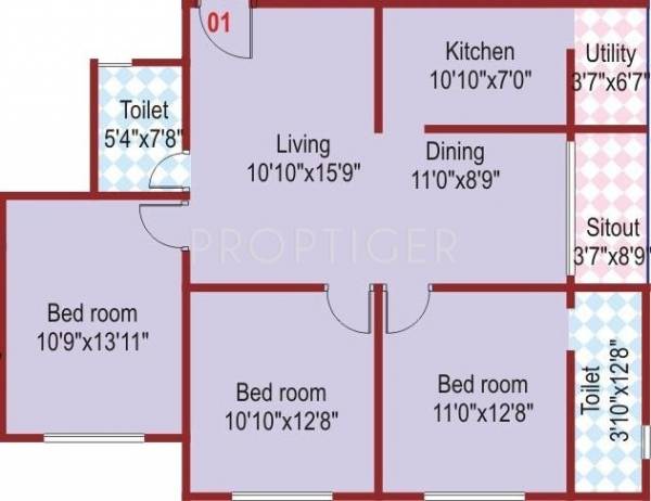 SLS Splendor (3BHK+2T (1,226 sq ft) 1226 sq ft)