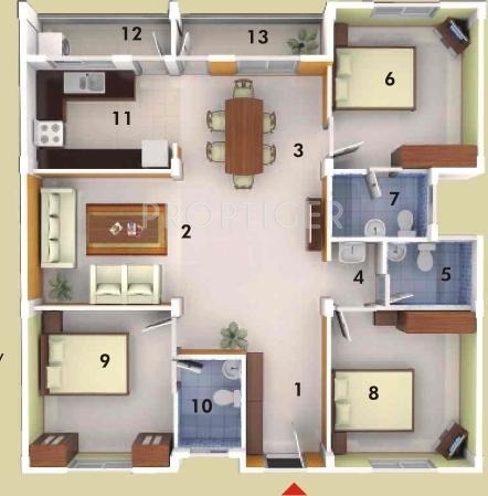 CoEvolve Serene (3BHK+3T (1,581 sq ft) 1581 sq ft) CoEvolve Serene (3BHK+3T (1,581 sq ft) 1581 sq ft)