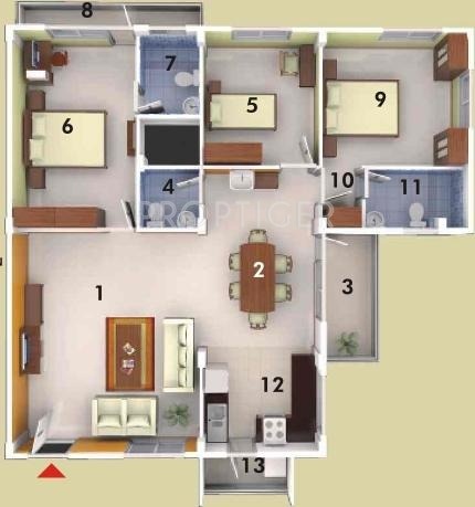CoEvolve Serene (3BHK+3T (1,659 sq ft) 1659 sq ft) CoEvolve Serene (3BHK+3T (1,659 sq ft) 1659 sq ft)