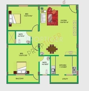 Vmaks Chalet (2BHK+2T (1,261 sq ft) 1261 sq ft)