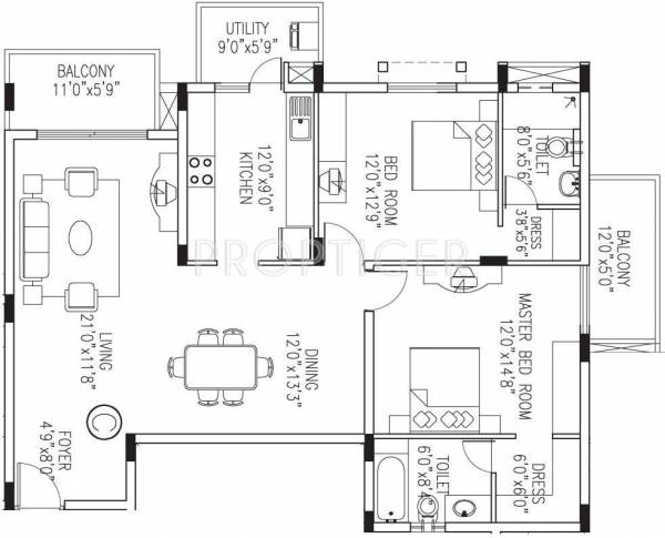 Value VDB Celadon (2BHK+2T (1,583 sq ft) 1583 sq ft) Value VDB Celadon (2BHK+2T (1,583 sq ft) 1583 sq ft)