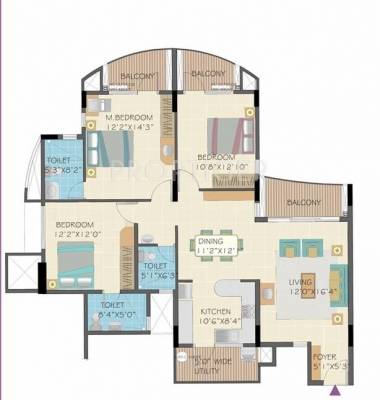 Nitesh Flushing Meadows (3BHK+3T (1,683 sq ft) 1683 sq ft)