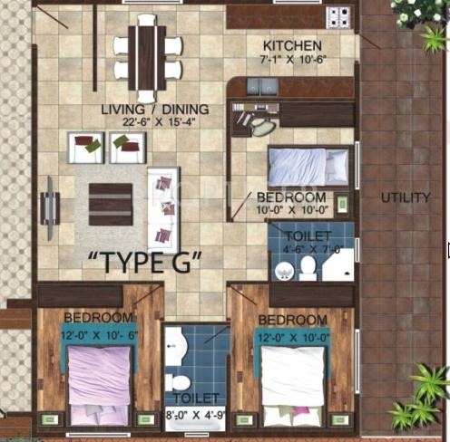 Linea Linea Lily (3BHK+2T (1,268 sq ft) 1268 sq ft) Linea Linea Lily (3BHK+2T (1,268 sq ft) 1268 sq ft)