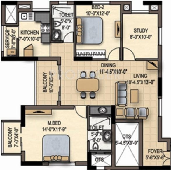 Marg Savithanjali (2BHK+2T (1,356 sq ft) + Study Room 1356 sq ft) Marg Savithanjali (2BHK+2T (1,356 sq ft) + Study Room 1356 sq ft)