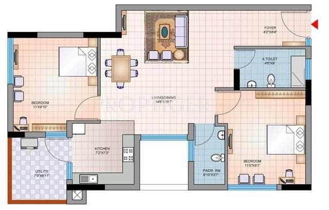 Mantri Synergy 2 (2BHK+2T (890 sq ft) 890 sq ft) Mantri Synergy 2 (2BHK+2T (890 sq ft) 890 sq ft)