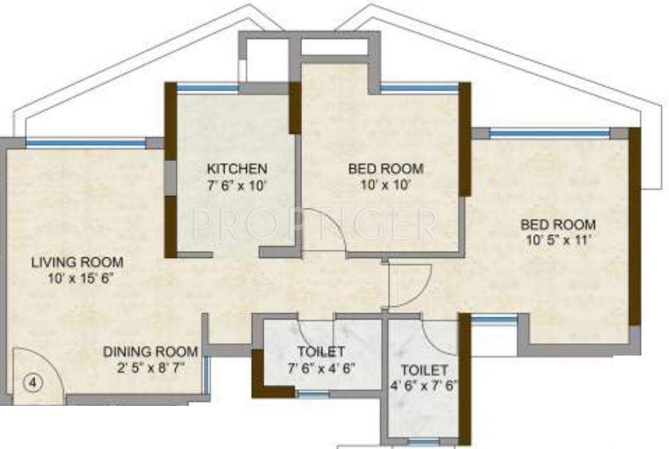 Kalpataru Hills (2BHK+2T (1,188 sq ft) 1188 sq ft)