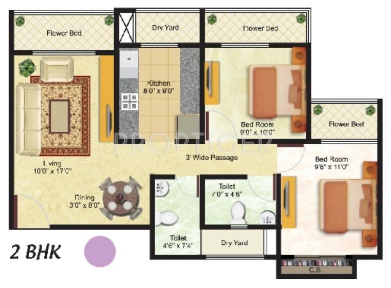 Sanghvi Ecocity (2BHK+2T (995 sq ft) 995 sq ft)