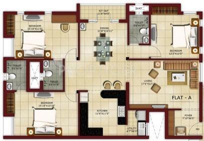 Vasavi Cerunti (3BHK+3T (1,911 sq ft) 1911 sq ft)