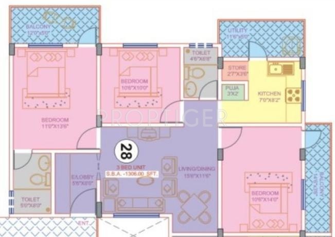 Nisarga Keerthana (3BHK+3T (1,306 sq ft) 1306 sq ft) Nisarga Keerthana (3BHK+3T (1,306 sq ft) 1306 sq ft)