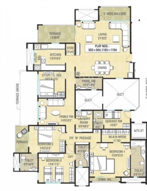 Naiknavare Sylvan Premium (4BHK+3T (2,705 sq ft)   Servant Room 2705 sq ft)