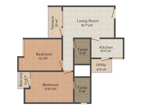 3C Lotus Panache (2BHK+2T (988 sq ft) 988 sq ft) 3C Lotus Panache (2BHK+2T (988 sq ft) 988 sq ft)