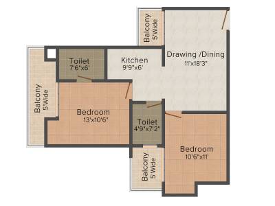 Supertech Ecociti (2BHK+2T (1,082 sq ft) 1082 sq ft) Supertech Ecociti (2BHK+2T (1,082 sq ft) 1082 sq ft)