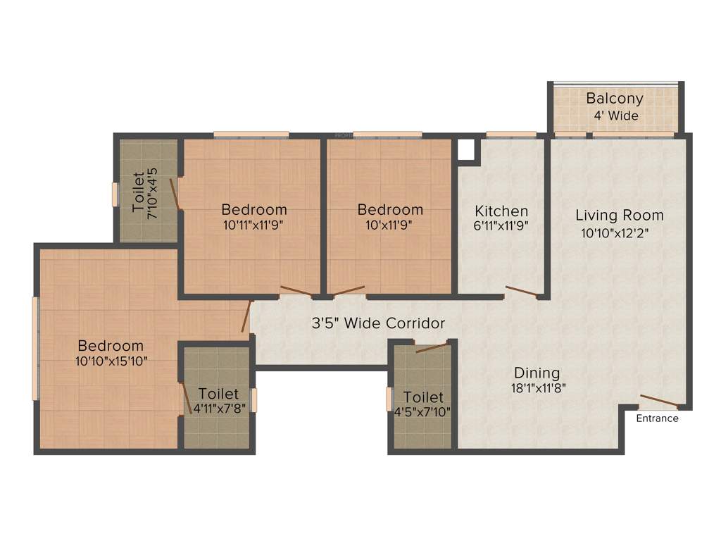 Rama Air Castles (3BHK+3T (1,366 sq ft) 1366 sq ft)