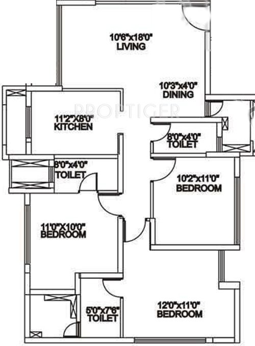 Rustomjee Urbania (3BHK+3T (1,311 sq ft) 1311 sq ft)