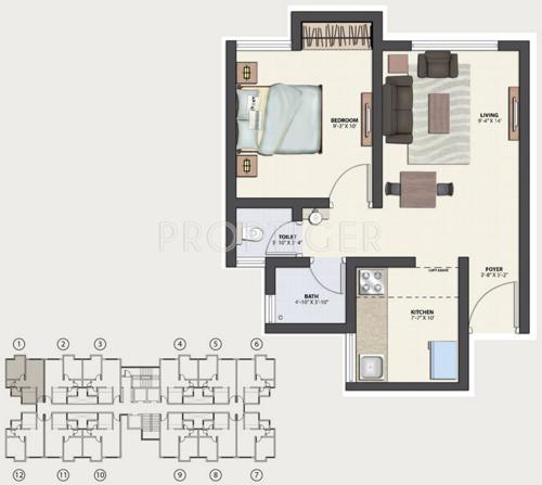 TATA Crescent Lake Homes (1BHK+2T (570 sq ft) 570 sq ft)