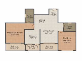 Godrej Palm Grove (2BHK+2T (1,194 sq ft) 1194 sq ft)