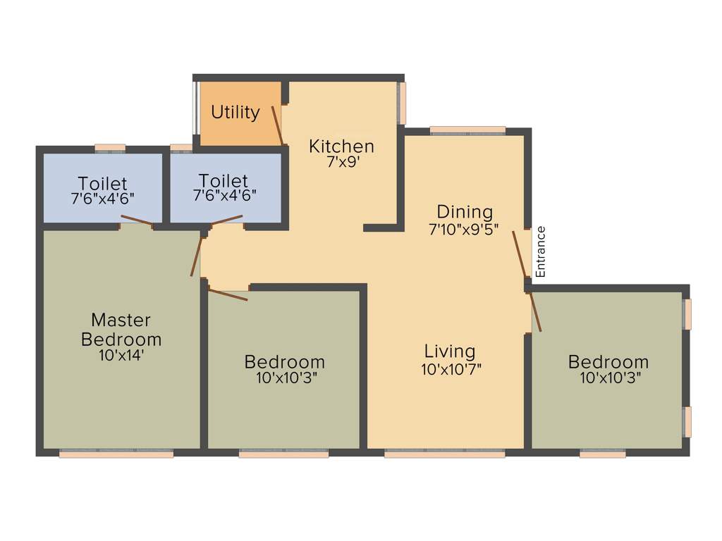 Provident Freedom (3BHK+2T (983 sq ft) 983 sq ft)
