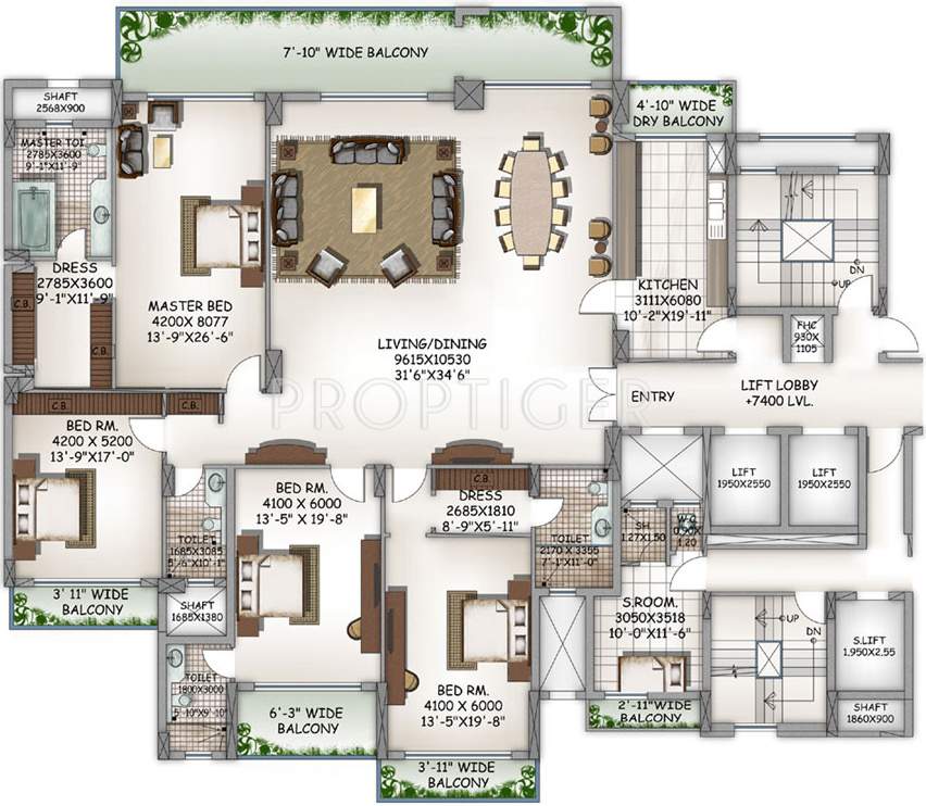 DLF Kings Court (4BHK+5T (5,503 sq ft) Servant Room 5503 sq ft)