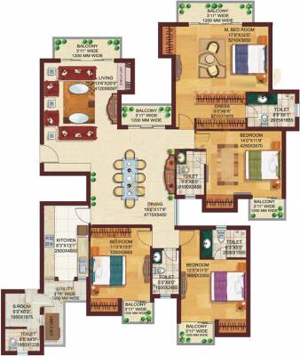 DLF Capital Greens Phase 3 (4BHK+5T (2,885 sq ft)   Servant Room 2885 sq ft)