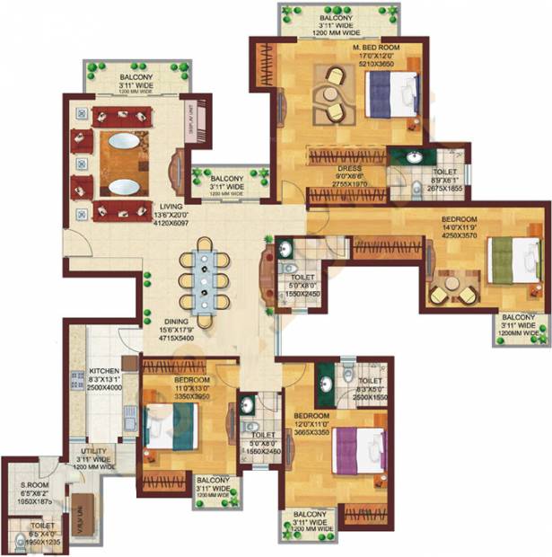 DLF Capital Greens Phase 3 (4BHK+5T (2,985 sq ft) + Servant Room 2985 sq ft)