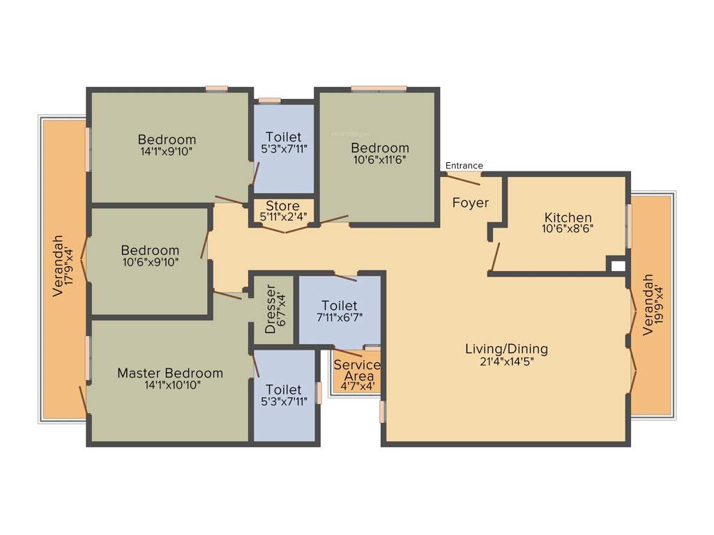 Vatika Premium Floors (4BHK+3T (1,915 sq ft) + Servant Room 1915 sq ft)