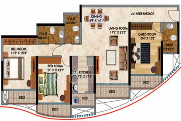 RNA Continental (3BHK+3T (1,310 sq ft) 1310 sq ft) RNA Continental (3BHK+3T (1,310 sq ft) 1310 sq ft)