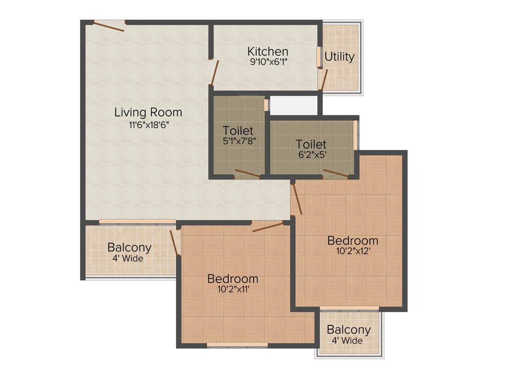 Logix Neo World (2BHK+2T (990 sq ft) 990 sq ft)